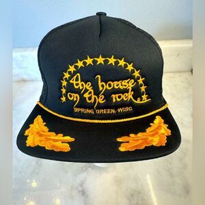 Vintage “House on the Rock” Snap Back Foam Trucker Hat - Rope/Scrambled Eggs